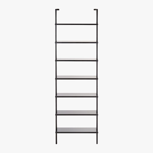 Stairway 96" Black Metal Wall Mount Bookcase