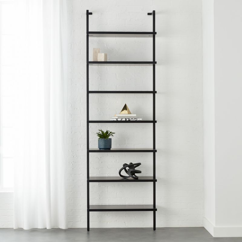 Stairway Black 96 Wall Mounted Bookcase Reviews Cb2