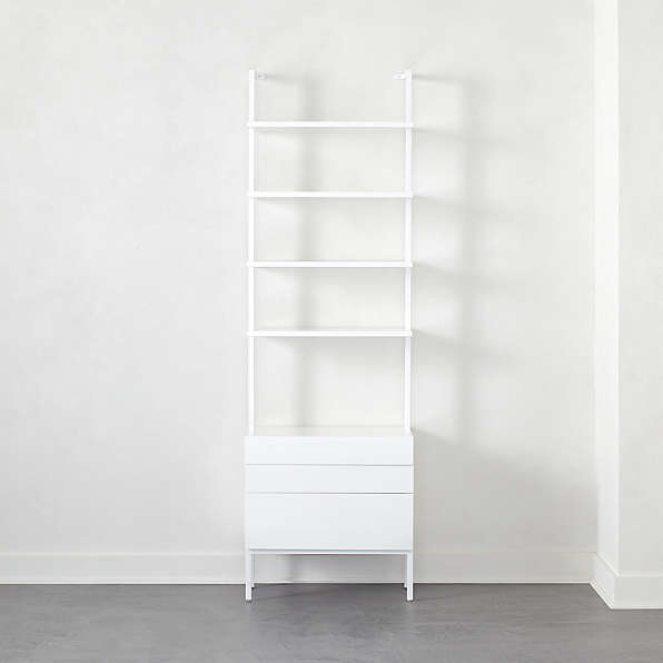 Black Ladder Shelf With Drawers Black wide leaning ladder bookcase bmpalley