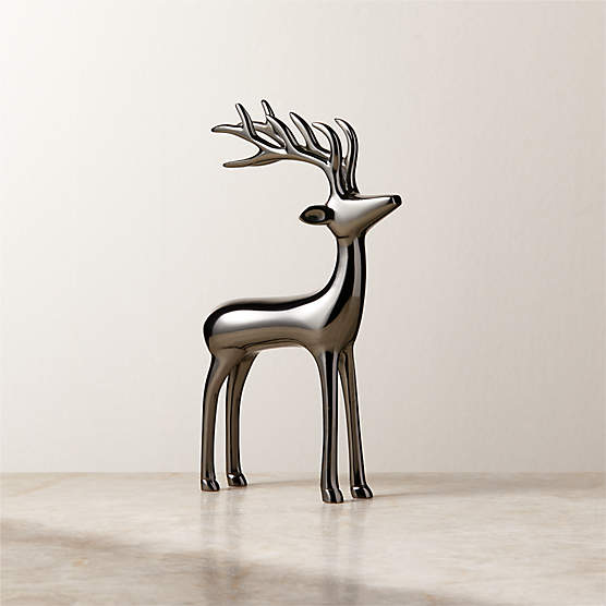 Blackened Brass Holiday Reindeer Decoration 8"