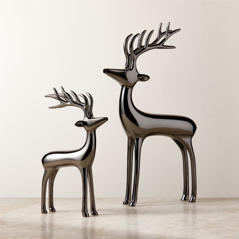 Blackened Brass Holiday Reindeer Decoration 8" - image 2 of 6