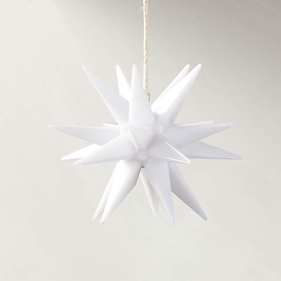 Opaque White Star Christmas Tree Ornament