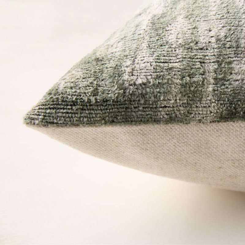 Starla Green Turkish Silk Throw Pillow with Down-Alternative Insert 20"x20" - image 3 of 5