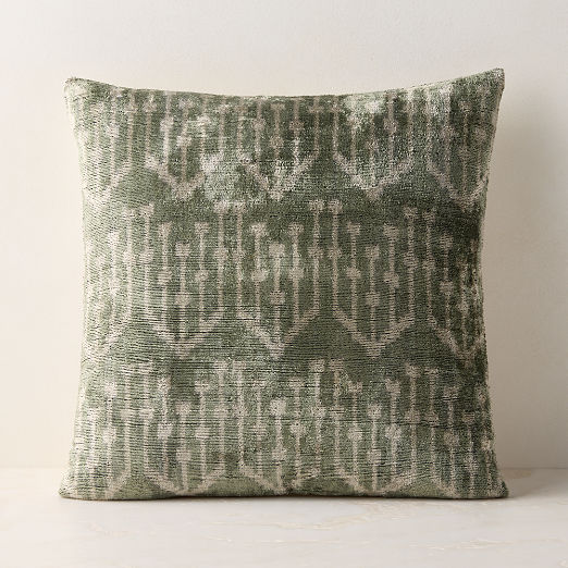 Starla Green Turkish Silk Throw Pillow 20"x20"