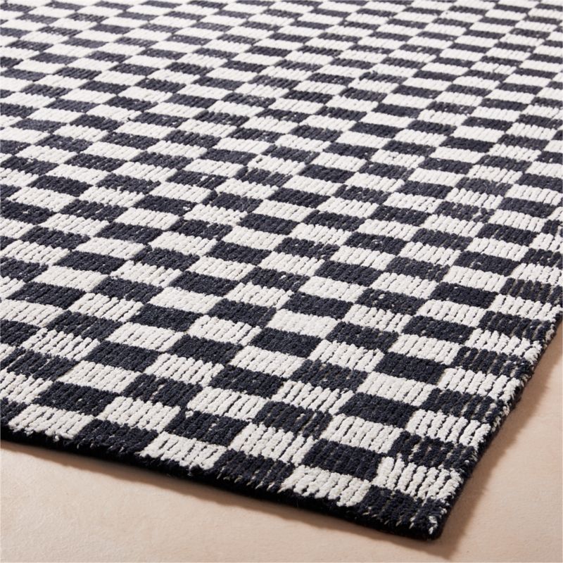 Stassi Black Check New Zealand Wool and Jute Area Rug 8'x10' + Reviews