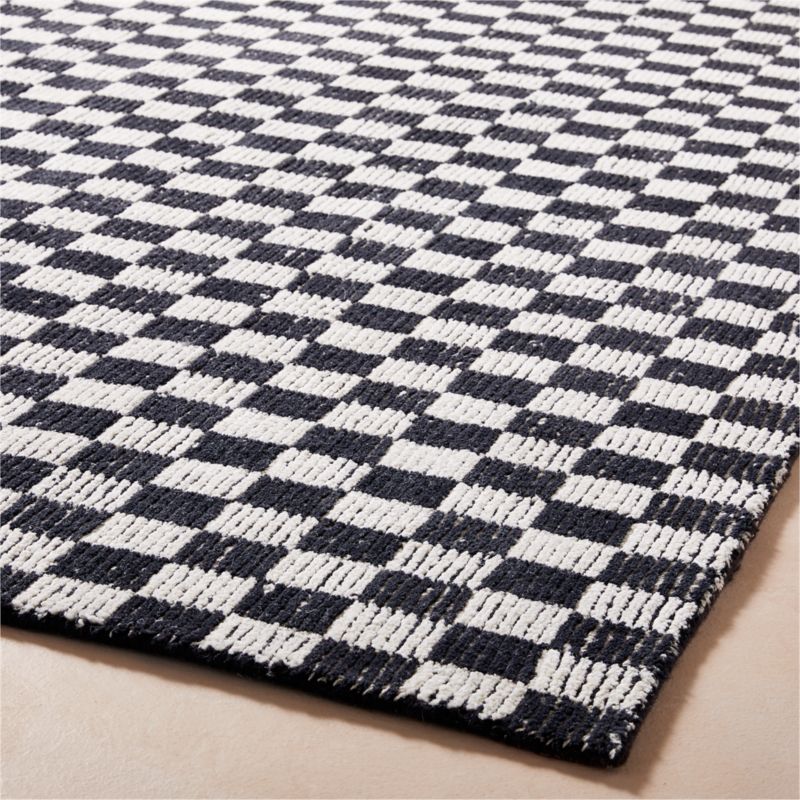 Stassi Black Check New Zealand Wool and Jute Area Rug 9'x12' - image 3 of 5