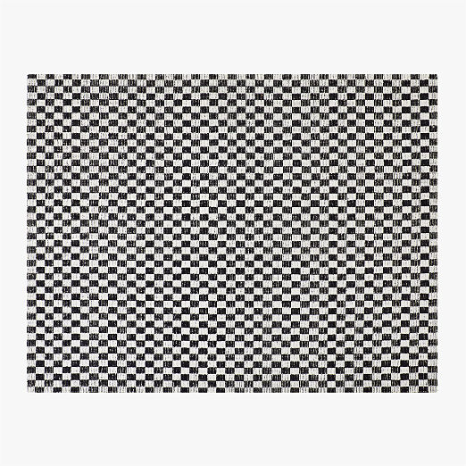 Stassi Black Check New Zealand Wool and Jute Area Rug 9'x12'