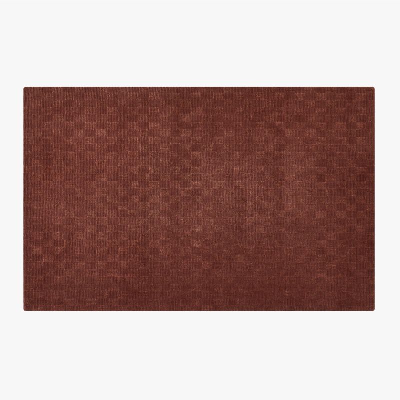 Stassi Sienna Brown Check New Zealand Wool and Jute Area Rug 5'x8' - image 0 of 3