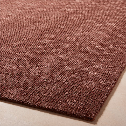 Stassi Sienna Brown Check New Zealand Wool and Jute Area Rug 5'x8'