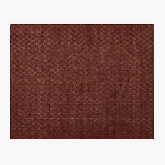 Stassi Sienna Brown Check New Zealand Wool and Jute Area Rug 8'x10'