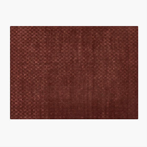 Stassi Sienna Brown Check New Zealand Wool and Jute Area Rug 9'x12'