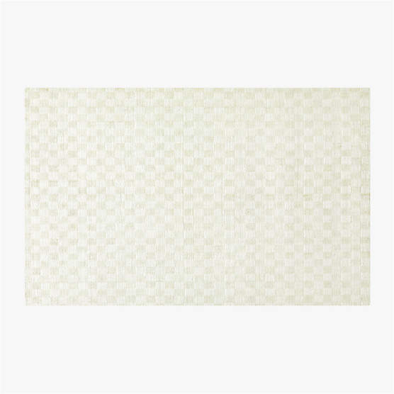 Stassi Warm White Check New Zealand Wool and Jute Area Rug 5'x8'