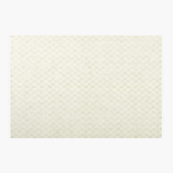 Stassi Warm White Check New Zealand Wool and Jute Area Rug 6'x9'