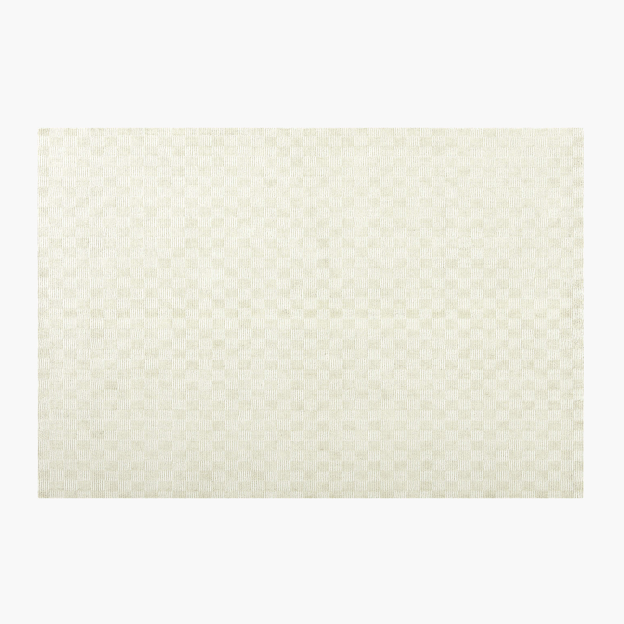 Stassi Warm White Check New Zealand Wool and Jute Area Rug 6'x9' | CB2