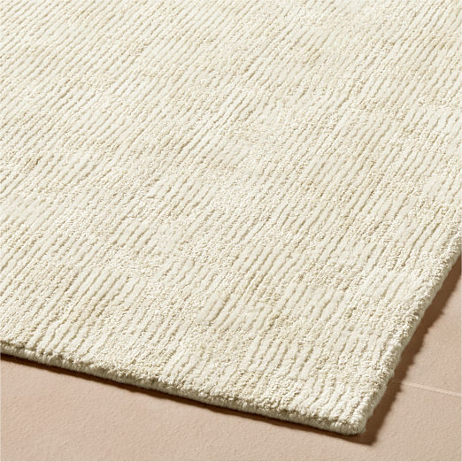 Stassi Warm White Check New Zealand Wool and Jute Area Rug 6'x9'