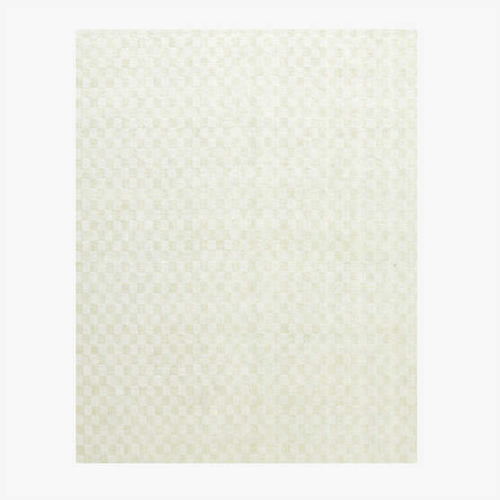 Stassi Warm White Check New Zealand Wool and Jute Area Rug 10'x14'