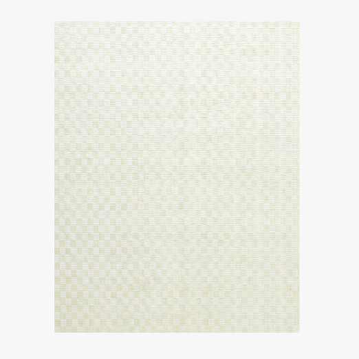 Stassi Warm White Check New Zealand Wool and Jute Area Rug