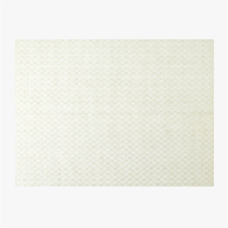 Viewing product image Stassi Warm White Check New Zealand Wool and Jute Area Rug 9'x12' - image 1 of 3