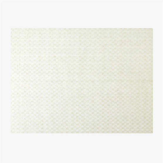 Stassi Warm White Check New Zealand Wool and Jute Area Rug 9'x12'