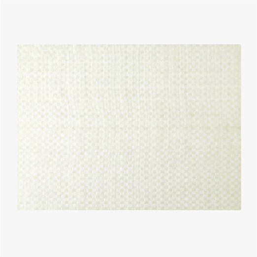 Stassi Warm White Check New Zealand Wool and Jute Area Rug 9'x12'