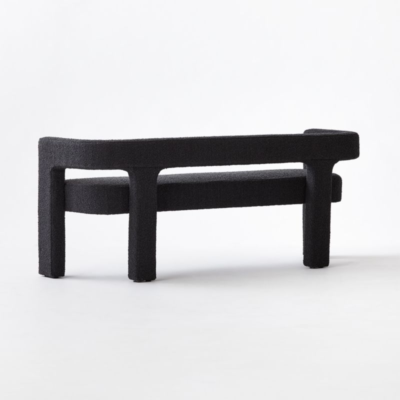 Stature 67" Black Boucle Bench - image 8 of 13