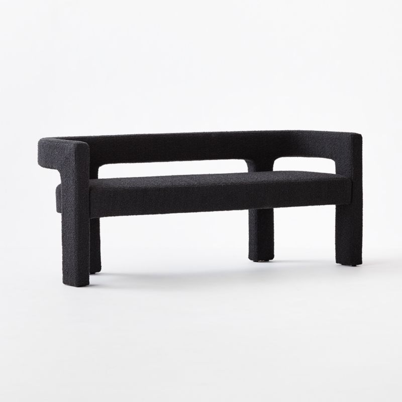 Stature 67" Black Boucle Bench - image 6 of 13