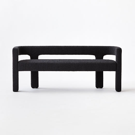 Stature 67" Black Boucle Bench