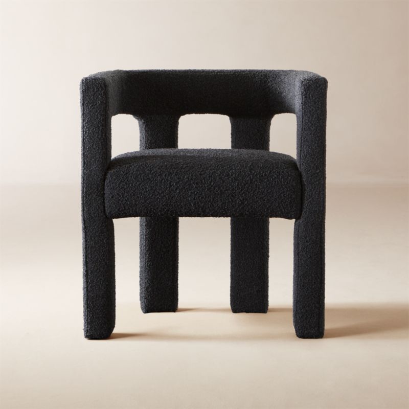 Stature Green Boucle Dining Armchair