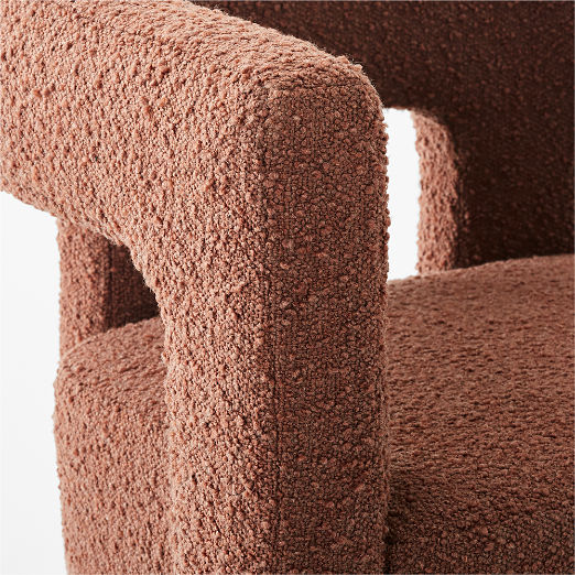 Stature Terracotta Red Boucle Dining Armchair