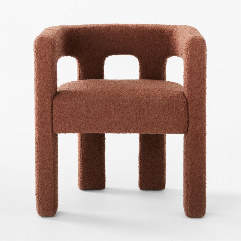 Stature Burnt Sienna Boucle Dining Armchair - image 3 of 8