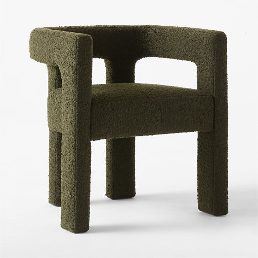 Stature Green Boucle Dining Armchair Set of 4