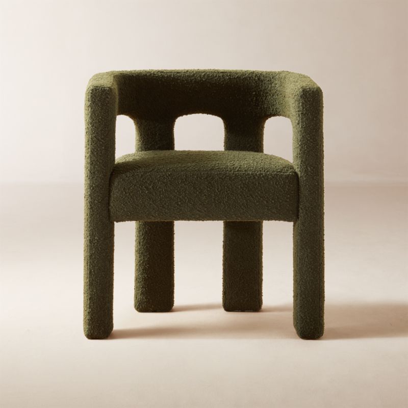 Stature Green Boucle Dining Armchair - image 0 of 10