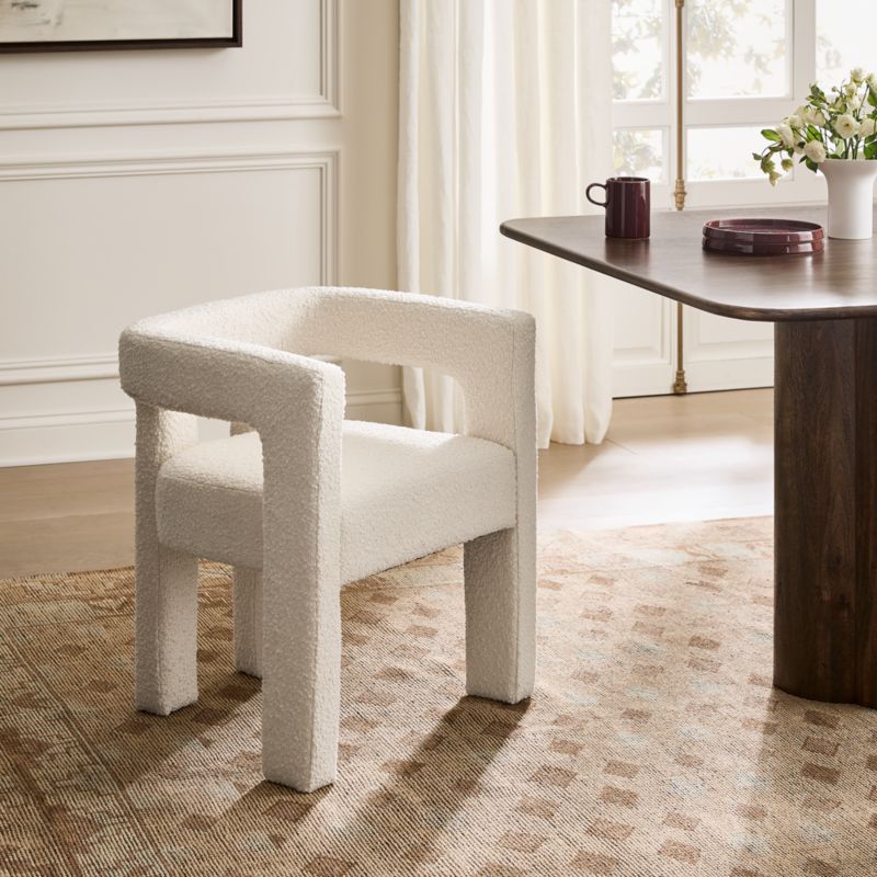 Stature Ivory Boucle Dining Armchair - image 11 of 17