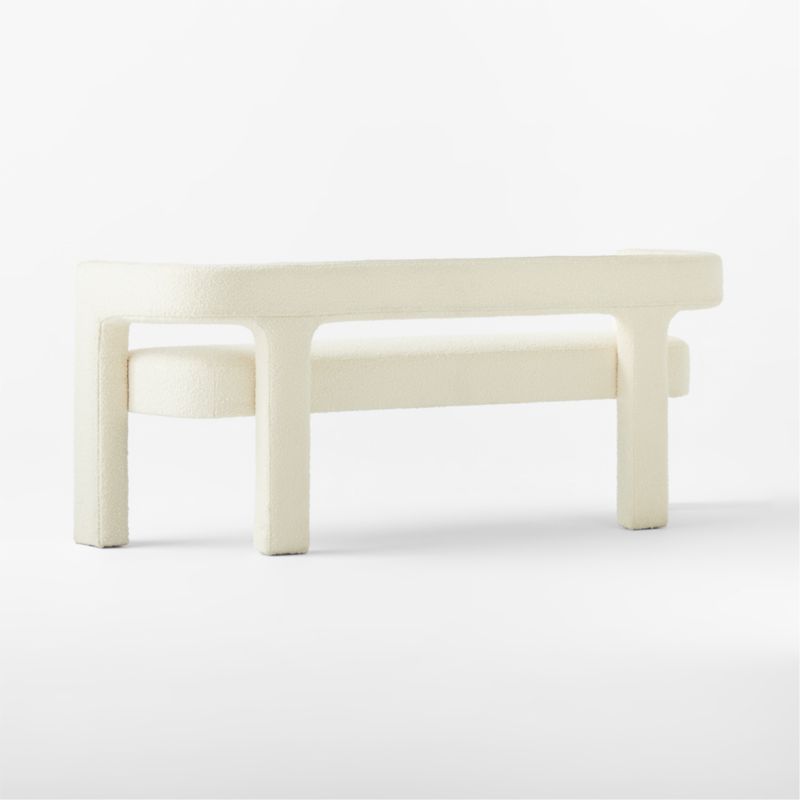 Stature 67" Warm White Boucle Bench - image 7 of 11