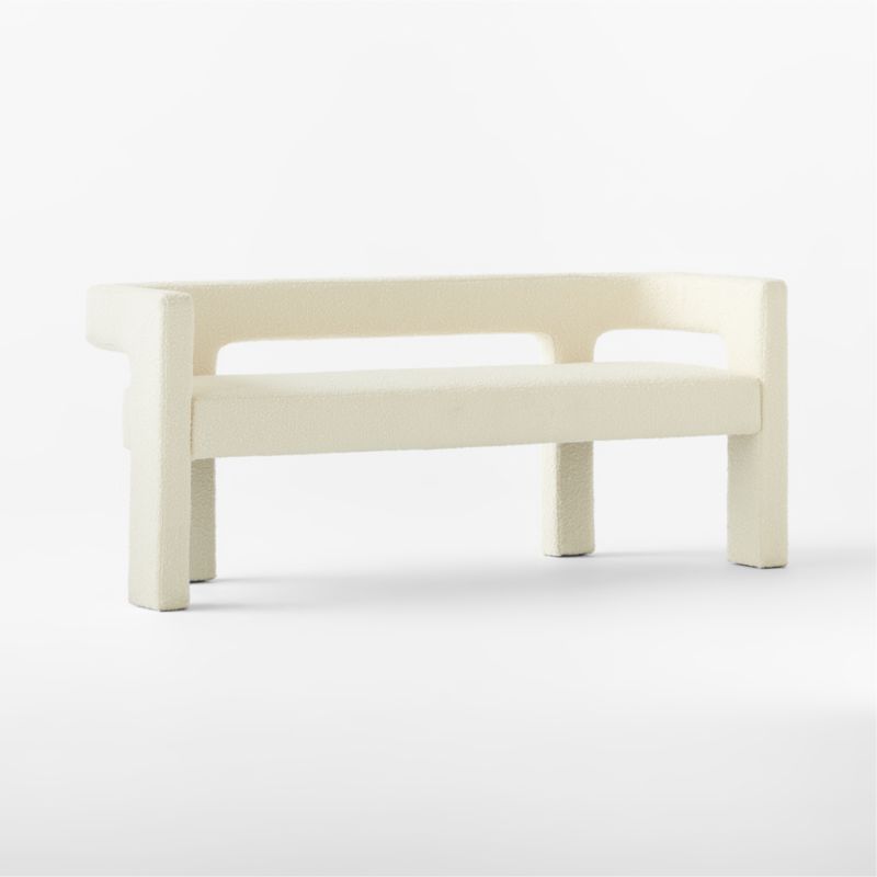 Stature 67" Warm White Boucle Bench - image 5 of 11