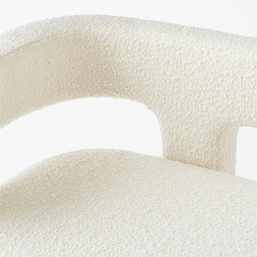 Stature 67" Warm White Boucle Bench