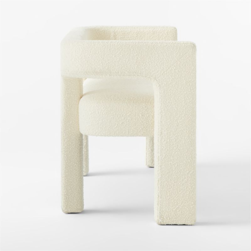 Stature 67" Warm White Boucle Bench - image 6 of 11