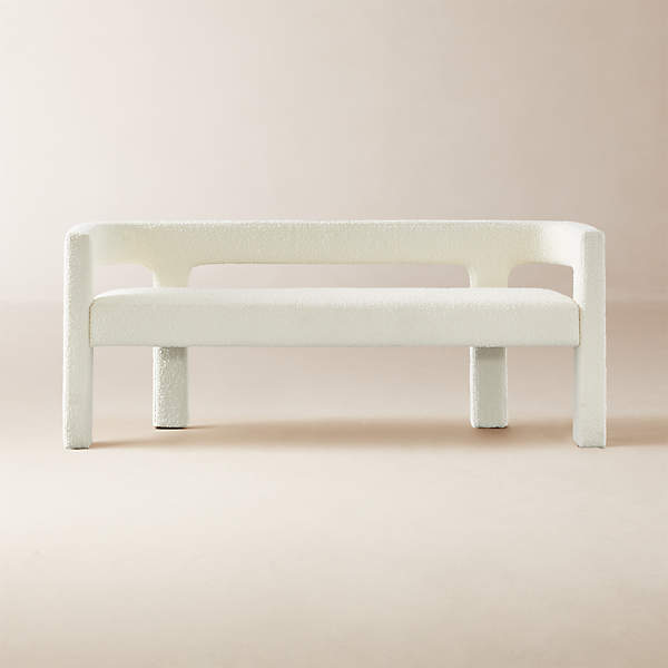 Stature Ivory Boucle Bench + Reviews