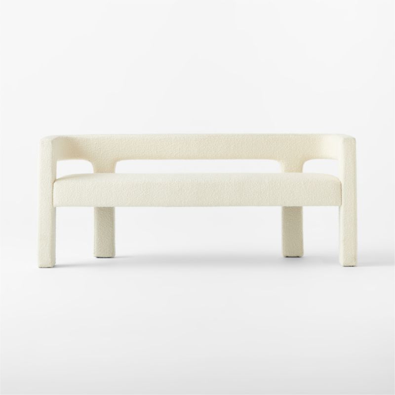 Stature 67" Warm White Boucle Bench - image 4 of 11