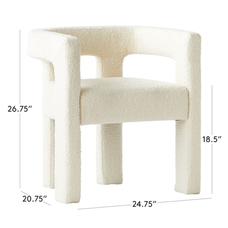 View Stature Ivory Dining Armchair - image 3 of 14