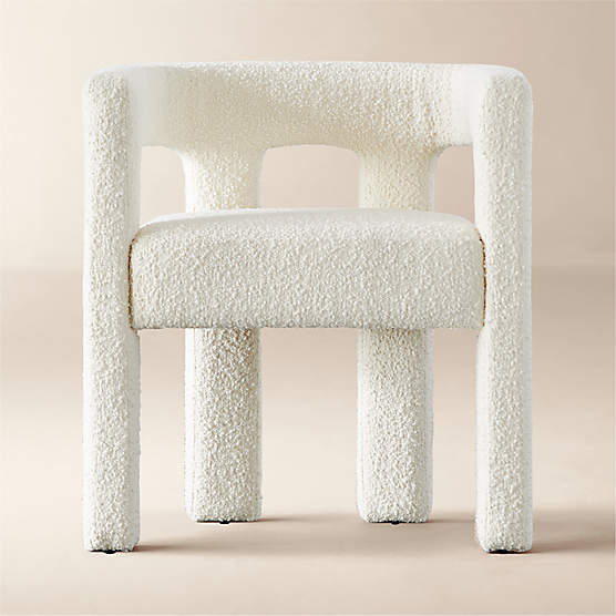 Half Moon Ivory Velvet Dining Chair + Reviews CB2