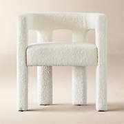 Stature Ivory Boucle Dining Armchair + Reviews | CB2