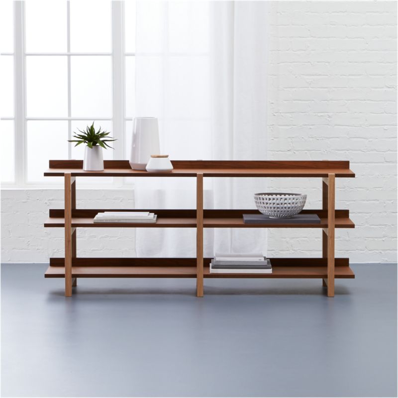 console table with shelves