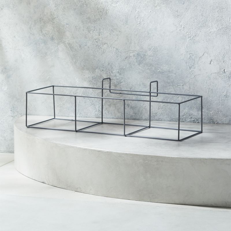 View Stax Grey Steel Indoor/Outdoor Railing Planter Frame details