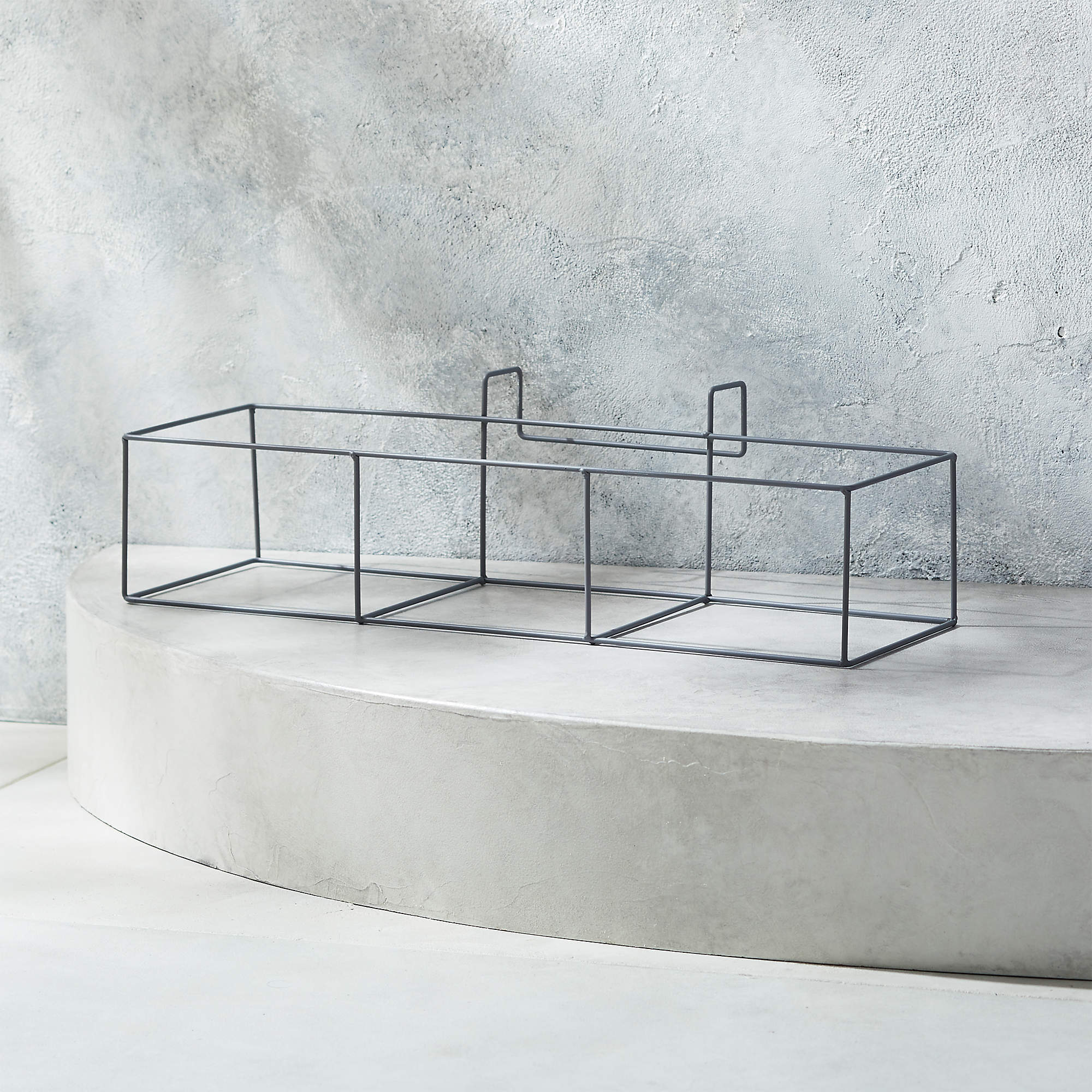 Stax Modern Grey Metal Outdoor Railing Planter Frame + Reviews CB2