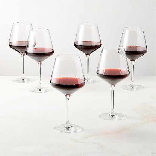 Stella Optic Red Wine Glasses Set of 6