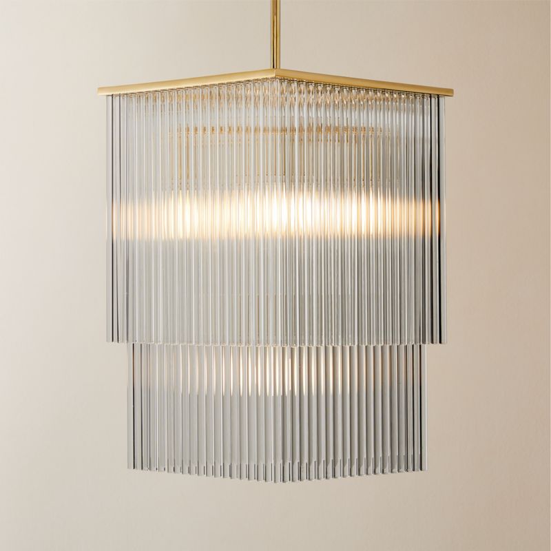 Viewing product image Stellar 2-Tier Square Glass Pendant Light - image 1 of 9