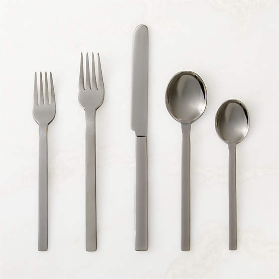 Mepra Stile 5-Piece Polished Black Flatware Set