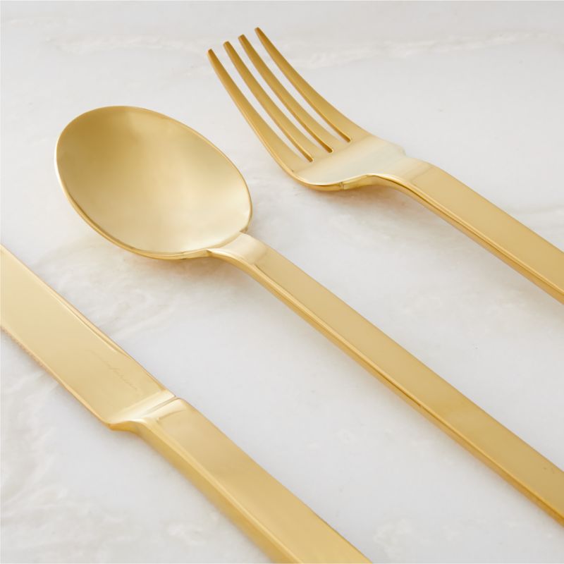 Mepra Stile 5-Piece Polished Gold Flatware Set - image 1 of 5