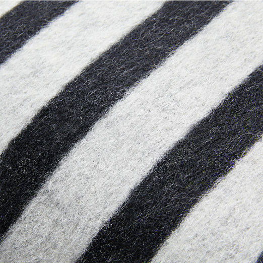 Stills Black and Ivory Alpaca Wool Throw Pillow with Down-Alternative Insert 23"x23" by Blacksaw